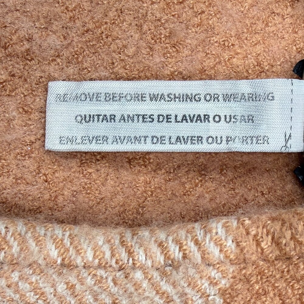 J. Crew Soft Wool Blend‎ Plaid Tartan Fringe Open-Front Wrap Cape Shawl - NWOT - Picture 9 of 9